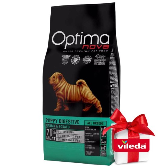 OPTIMA nova dog Puppy Digestive GF Rabbit 12kg+ DOVANA