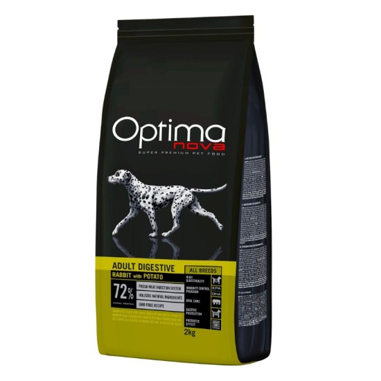 Optima Nova Dog Adult All Breed Digestive Rabbit & Potato sausas pašaras šunims