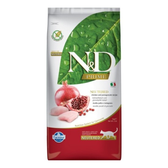 FARMINA N&D PRIME - Chicken&Pomegr NEUTERED sausas maistas katėms