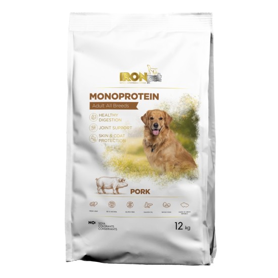 IRONpet Pork All Breed Adult vieno baltymo pašaras suaugusiems šunims