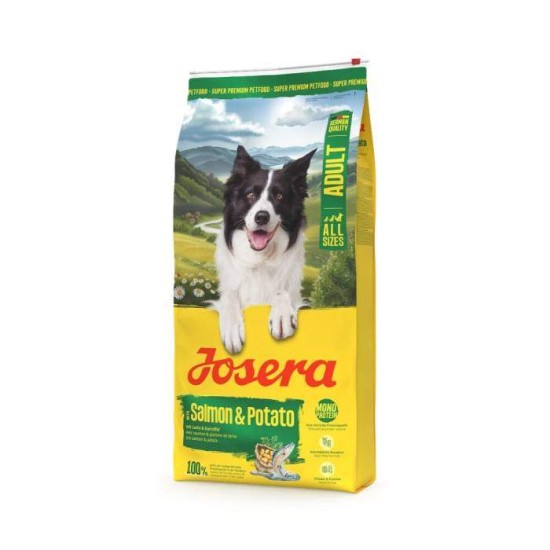 Josera Salmon & Potato begrūdis sausas maistas šunims su lašiša ir bulvėmis, 12,5 kg