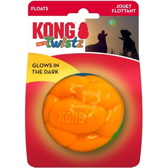 KONG Twistz High-Viz Ball ryškiaspalvis  kamuolys šunims