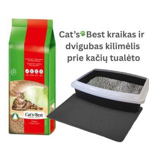 Komplektas Cat's best original kraikas 40l+ Dvigubas kilimėlis