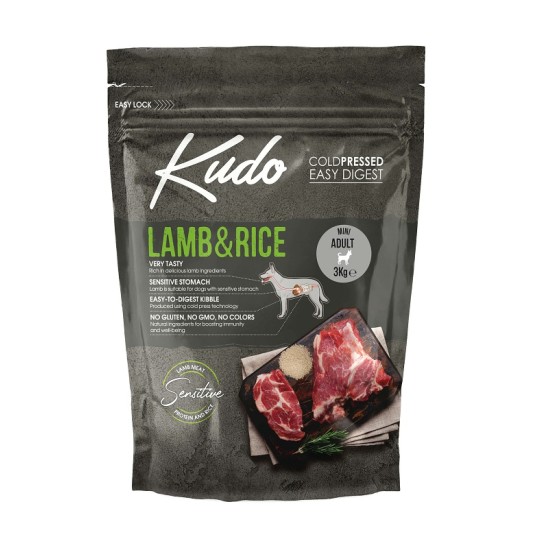 Kudo Lamb&Rice Mini Adult sausas pašaras suaugusiems šunims 3 kg