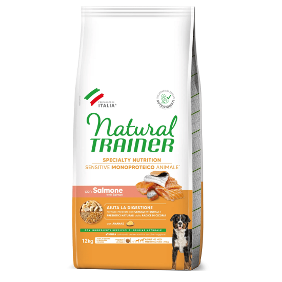 Natural Trainer Sensitive Medium/Maxi Adult Salmon sausas pašaras šunims