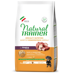 NATURAL TRAINER Sensitive Mini Adult DUCK sausas pašaras šunims