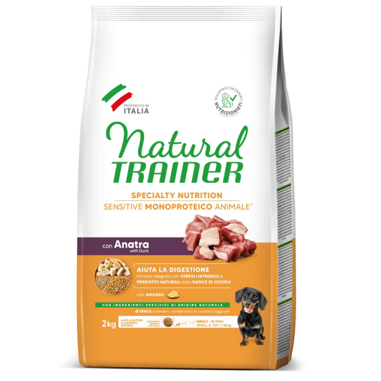 NATURAL TRAINER Sensitive Mini Adult DUCK sausas pašaras šunims