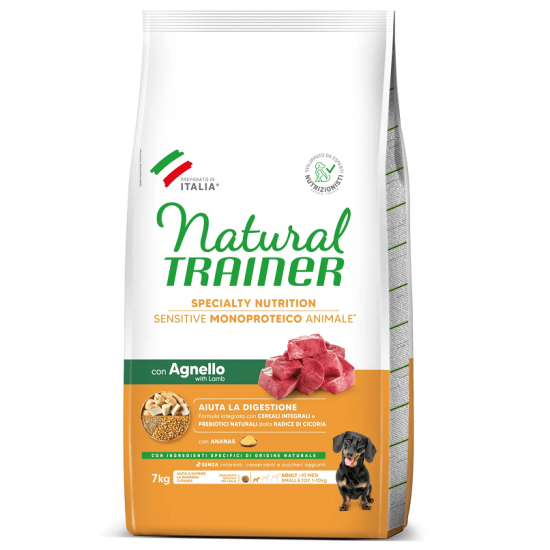 Natural Trainer DOG SENSITIVE NO GLUTEN ADULT MINI LAMB sausas pašaras šunims