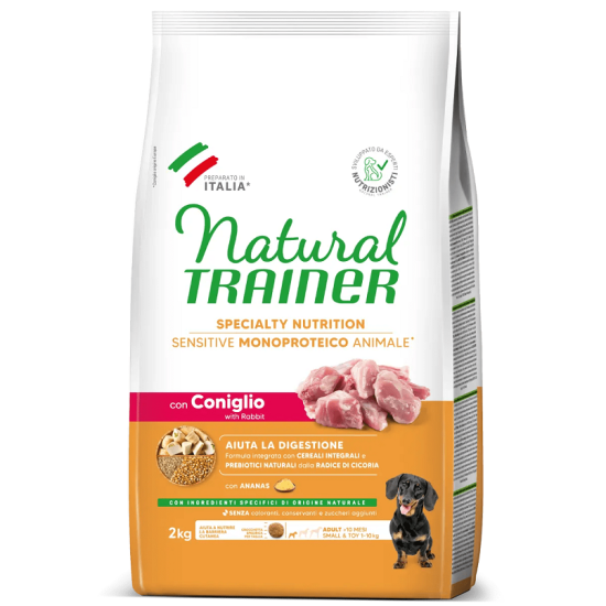 Natural Trainer sensitive mini adult RABBIT sausas pašaras šunims