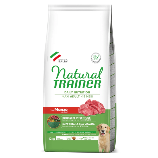Natural Trainer Adult Maxi su jautiena sausas pašaras šunims