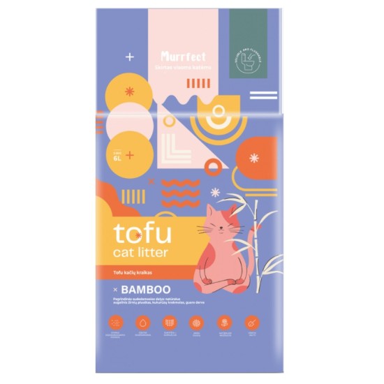 Murrfect Bamboo tofu kraikas katėms aktyvintos anglies kvapo