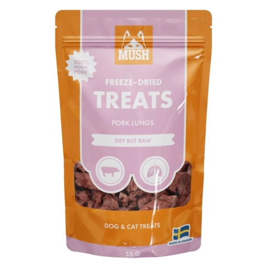 MUSH Treats Freeze-dried Pork Lungs 55g skanėstai šunims