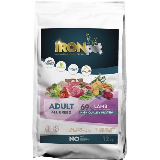 IRONpet LAMB Adult All Breed vieno baltymo pašaras suaugusiems šunims