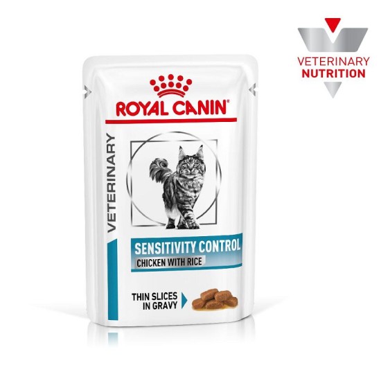 Royal Canin VHN Cat Sensitivity Control Chicken With Rice Gravy konservai katėms