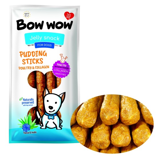 Skanėstai šunims BOW WOW Jelly snack su paukštiena ir kolagenu, 6 vnt.