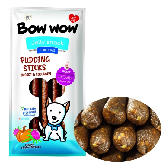 Skanėstai šunims BOW WOW Jelly snack su vabzdžiais ir kolagenu, 6 vnt.