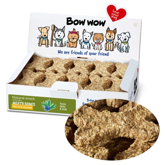 Skanėstai šunims BOW WOW Meaty bones su paukštiena ir kolagenu, 30 vnt. Skanėstai šunims BOW WOW Meaty bones su paukštiena ir kolagenu, 30 vnt.