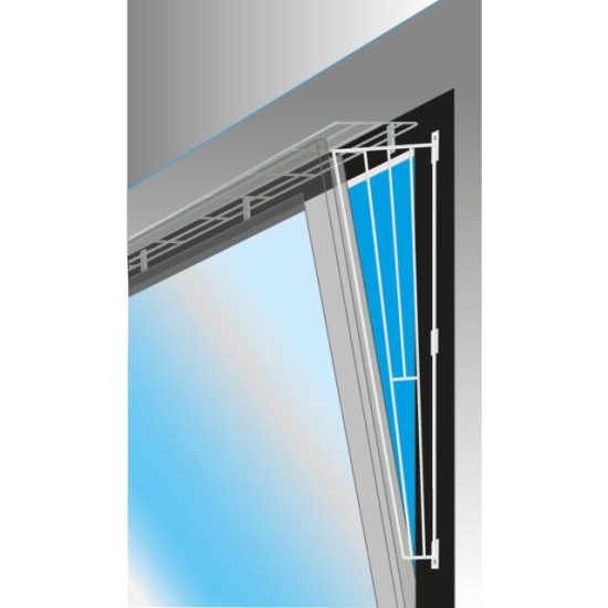 Apsauginės grotelės langams, 62x16-8 cm, baltos spalvos Apsauginės grotelės langams, 62x16-8 cm, baltos spalvos