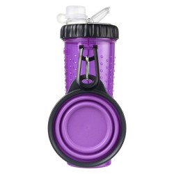 Kelioninis indas, maistui ir vandeniui su dubenėliu