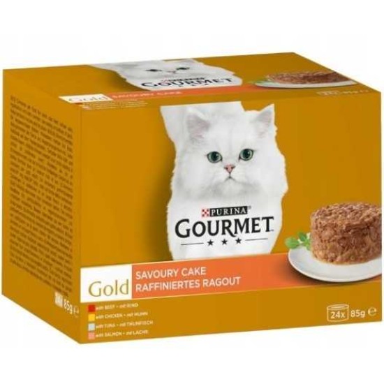 Gourmet Gold Savoury Cake konservai katėms su jautiena/ su vištiena/ su tunu/ su lašiša