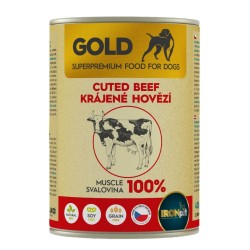 IRONpet Gold Dog Beef cut muscle jautienos raumens konservai šunims IRONpet Gold Dog Beef cut muscle jautienos raumens konservai šunims