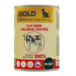 IRONpet Gold Cat Beef cut muscle jautienos raumens konservai katėms IRONpet Gold Cat Beef cut muscle jautienos raumens konservai katėms