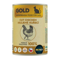 IRONpet Gold Cat Chicken cut muscle vištienos raumens konservai katėms IRONpet Gold Cat Chicken cut muscle vištienos raumens konservai katėms