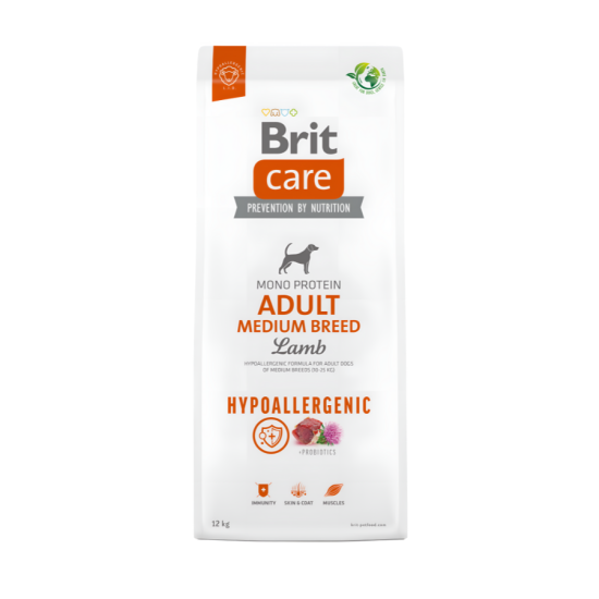 BRIT CARE Adult HP Medium Breed Lamb & Rice sausas maistas šunims