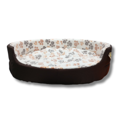 Gyvūno guolis su pagalve, rudas su šviesiu vidumi