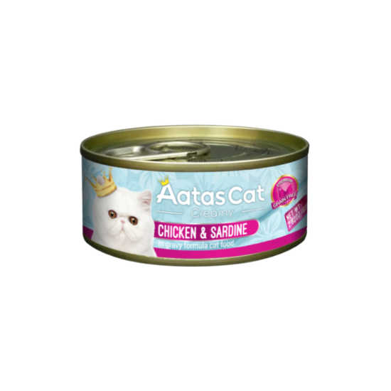 Aatas Creamy Chicken&Sardine konservai katėms