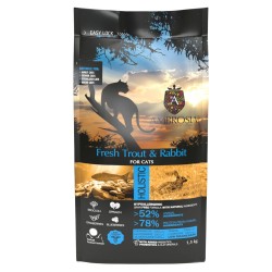 AMBROSIA Fresh Trout & Rabbit Sterilised begrūdis sausas maistas katėms su triušiena ir upėtakiu