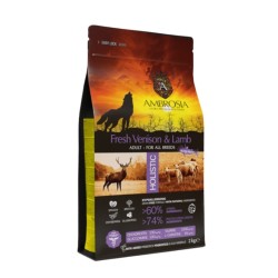 AMBROSIA GF Lamb & Fresh Venison Adult begrūdis ėrienos ir šviežios elnienos sausas maistas šunims