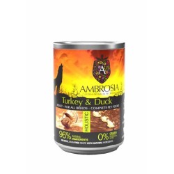 AMBROSIA Turkey & Duck – natūralūs konservai šunims su kalakutiena ir antiena