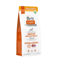 Brit Care Hypoallergenic Adult Medium Breed Lamb sausas maistas šunims su ėriena 12 + 2 kg