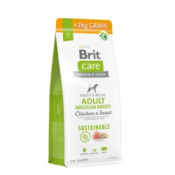 Brit Care Sustainable Adult Medium Breed Chicken&Insect sausas maistas šunims su vištiena ir vabzdžiais 