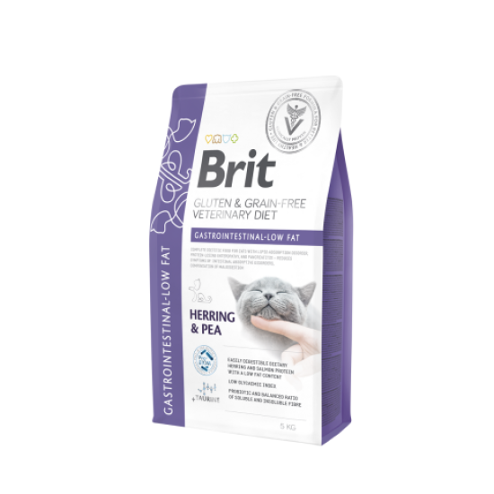 Brit GF Veterinary Diets Cat Gastrointestinal-Low fat sausas maistas katėms