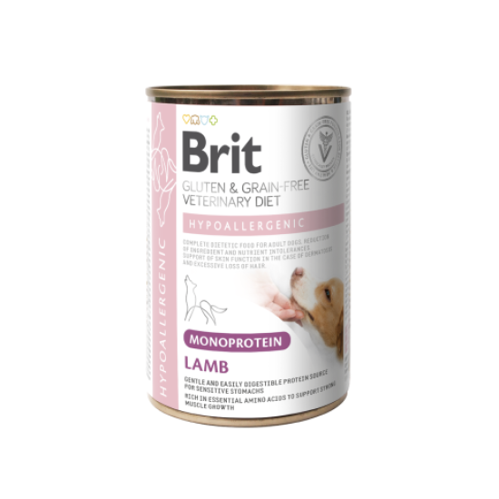 Brit GF Veterinary Diets konservai šunims Hypoallergenic Monoprotein Lamb