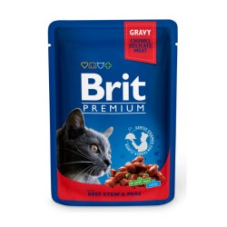 Brit Premium Beef Stew & Peas konservai katėms su jautiena ir žirniais Brit Premium Beef Stew & Peas konservai katėms su jautiena ir žirniais