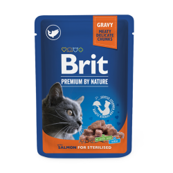 Brit Premium Cat Pouches Salmon for Sterilised konservai sterilizuotoms katėms Brit Premium Cat Pouches Salmon for Sterilised konservai sterilizuotoms katėms
