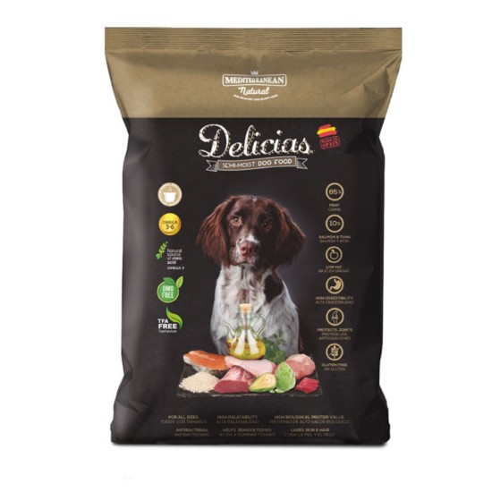 Sausas šunų maistas Delicias Dog Adult Soft pusiau minkštas, 1.5 kg