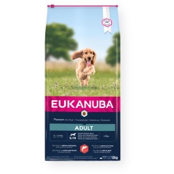 Eukanuba S/M visavertis pašaras suaugusiems šunims su lašiša ir miežiais