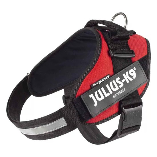 Trixie Julius-K9 petnešos šunims, 0/M-L dydis: 58-76 cm x 40 mm, raudonos 