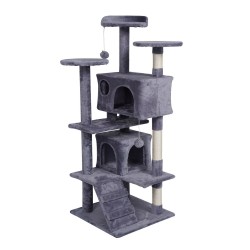 KATIDO Kačių draskyklė su nameliais, pilkai mėlyna