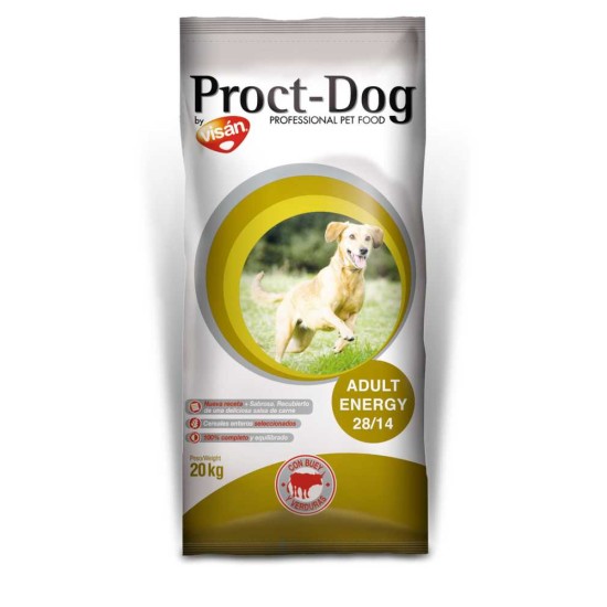 Sausas maistas šunims Proct-Dog Adult Energy su jautiena, 20 kg