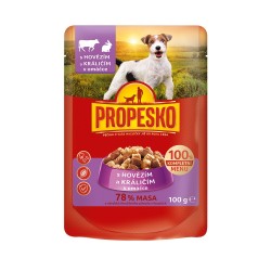 Konservai šunims PROPESKO Dog beef and rabbit, pocket su jautiena ir triušiena, 100 g Konservai šunims PROPESKO Dog beef and rabbit, pocket su jautiena ir triušiena, 100 g