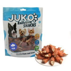 Skanėstai šunims JUKO Snacks Chicken & Fish žuvis su vištiena, 250 g Skanėstai šunims JUKO Snacks Chicken & Fish žuvis su vištiena, 250 g