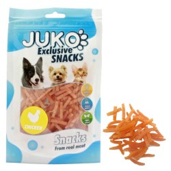 Skanėstai šunims JUKO Snacks Chicken Thin Strips vištienos juostelės, 70 g Skanėstai šunims JUKO Snacks Chicken Thin Strips vištienos juostelės, 70 g