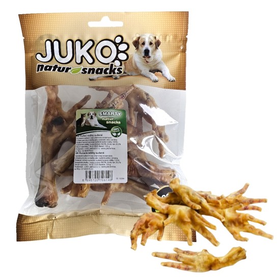 Skanėstai šunims JUKO Chicken legs džiovintos vištų kojos, 100 g