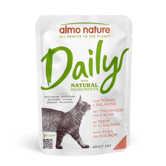 Almo Nature Daily Cat Pouch with Tuna and Salmon 70g su tunu ir lašiša