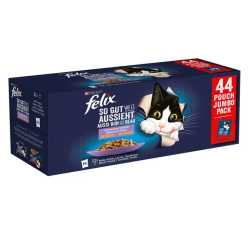 Felix Fantastic Vielfalt Jelly 85g X 44 (vištiena, jautiena, tunas, lašiša)